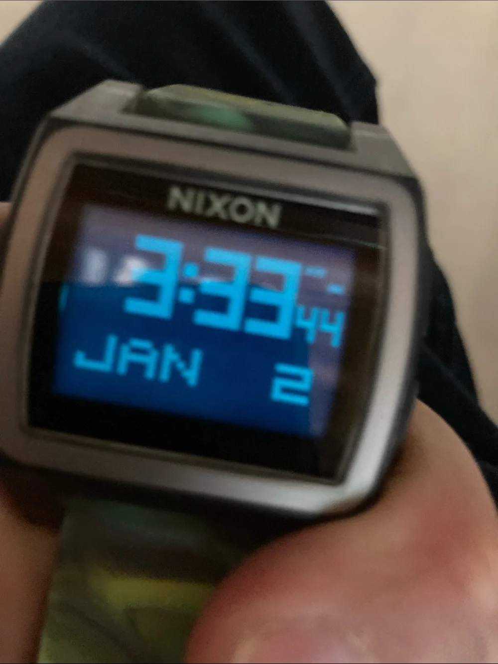 Nixon Base Tide, jellyfish glow in dark strap, translucent case, new battery